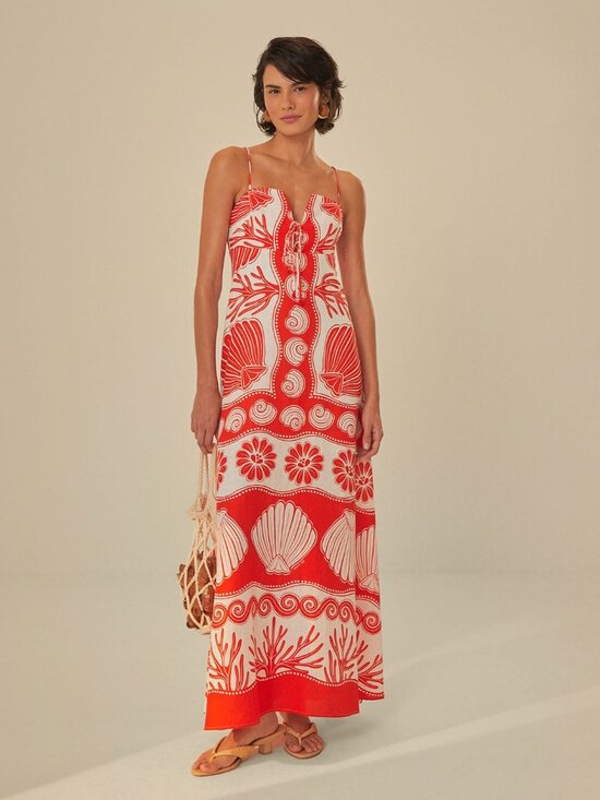 FARM Rio Dresses & Skirts - White Ainika Shell LENZING™ ECOVERO™ Euroflax™ Maxi Dress